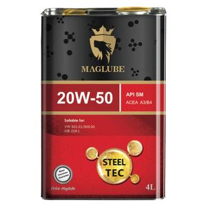 روغن موتور مگلوب مدل  steel tec 20w 50 حجم 4 لیتر
